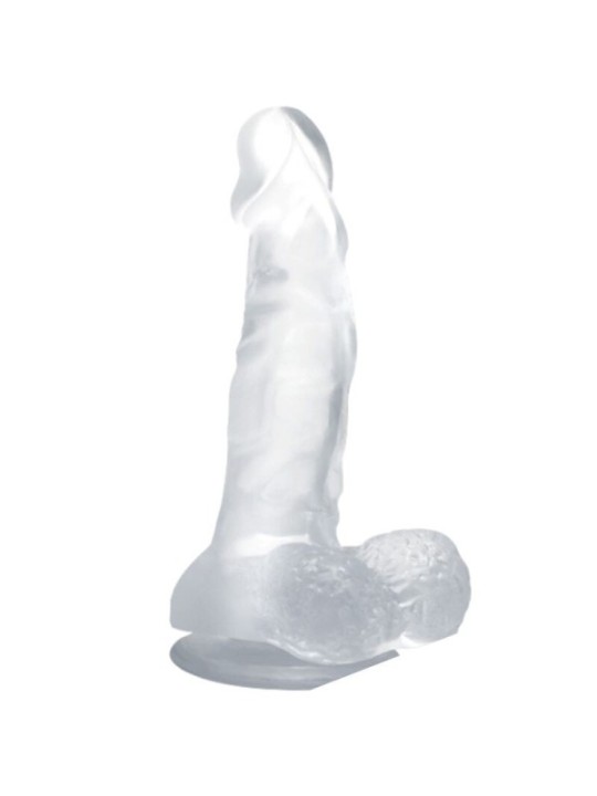 BAILE - GODE RÉALISTE AVEC VENTOUSE ET TESTICULES 16.7 CM TRANSPARENT