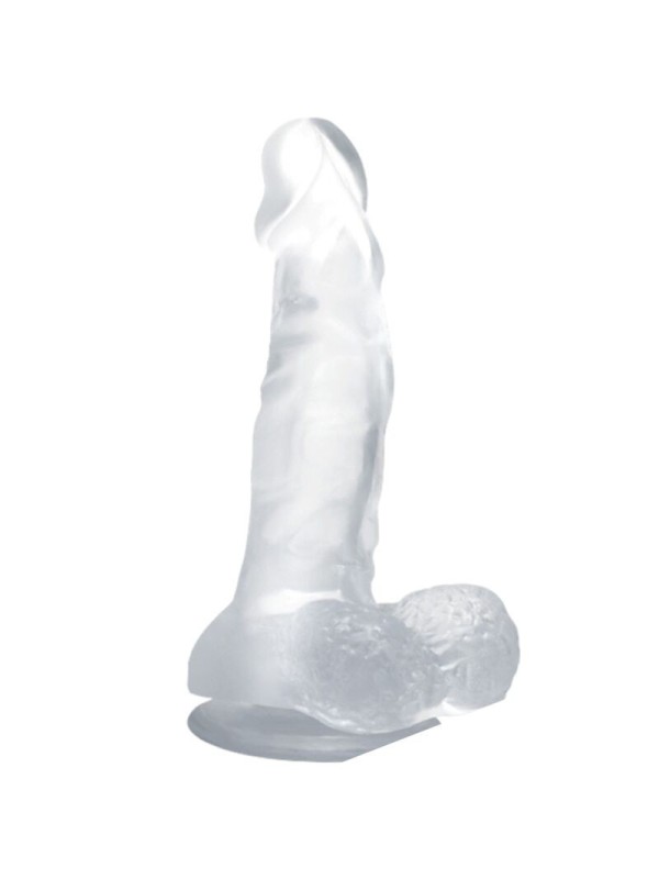 BAILE - GODE RÉALISTE AVEC VENTOUSE ET TESTICULES 16.7 CM TRANSPARENT