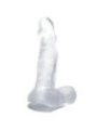 BAILE - GODE RÉALISTE AVEC VENTOUSE ET TESTICULES 16.7 CM TRANSPARENT