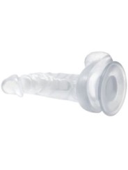 BAILE - GODE RÉALISTE AVEC VENTOUSE ET TESTICULES 16.7 CM TRANSPARENT