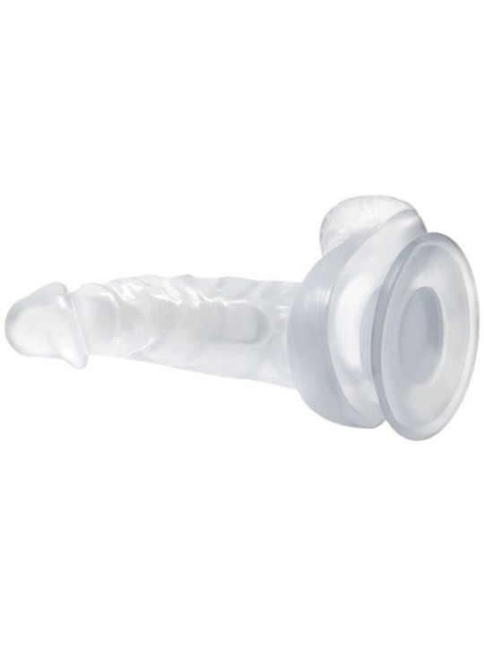 BAILE - GODE RÉALISTE AVEC VENTOUSE ET TESTICULES 16.7 CM TRANSPARENT