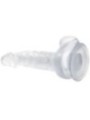 BAILE - GODE RÉALISTE AVEC VENTOUSE ET TESTICULES 16.7 CM TRANSPARENT