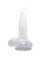 BAILE - GODE RÉALISTE AVEC VENTOUSE ET TESTICULES 16.7 CM TRANSPARENT