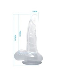 BAILE - GODE RÉALISTE AVEC VENTOUSE ET TESTICULES 16.7 CM TRANSPARENT