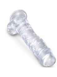 KING COCK - CLEAR PÉNIS RÉALISTE AVEC BOULES 16.5 CM TRANSPARENT