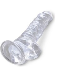 KING COCK - CLEAR PÉNIS RÉALISTE AVEC BOULES 16.5 CM TRANSPARENT