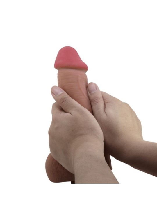 PRETTY LOVE - SÉRIE SLIDING SKIN GODE RÉALISTE AVEC VENTOUSE SLIDING SKIN MARRON 23,4 CM