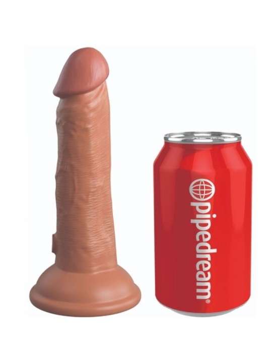 KING COCK - ELITE GODE RÉALISTE VIBRANT & SILICONE 15.2 CM CARAMEL