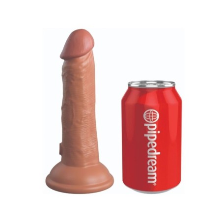 KING COCK - ELITE GODE RÉALISTE VIBRANT & SILICONE 15.2 CM CARAMEL