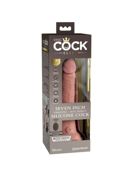 KING COCK - ELITE VIBRATEUR GODE RÉALISTE & TÉLÉCOMMANDE EN SILICONE 17.8 CM