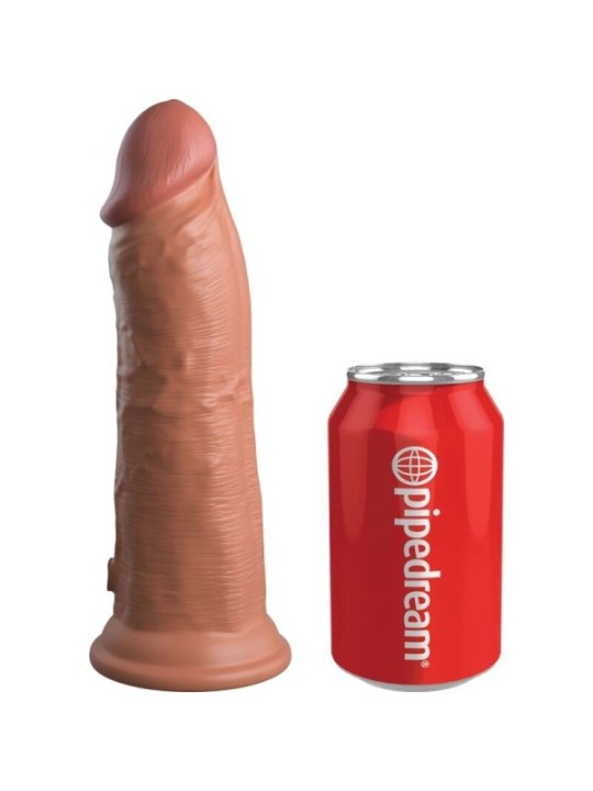 KING COCK - ELITE GODE RÉALISTE VIBRANT & SILICONE 20.3 CM CARAMEL
