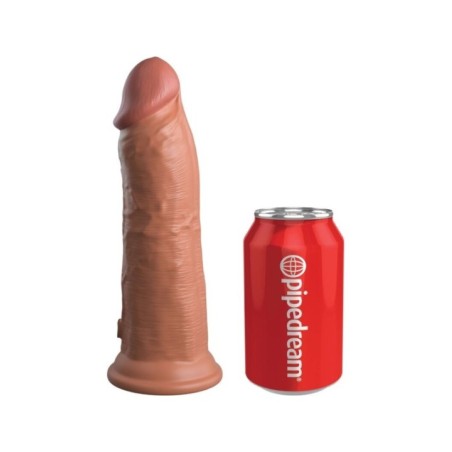KING COCK - ELITE GODE RÉALISTE VIBRANT & SILICONE 20.3 CM CARAMEL