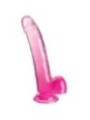 KING COCK - CLEAR GODE AVEC TESTICULES 20.3 CM ROSE