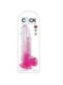 KING COCK - CLEAR GODE AVEC TESTICULES 20.3 CM ROSE