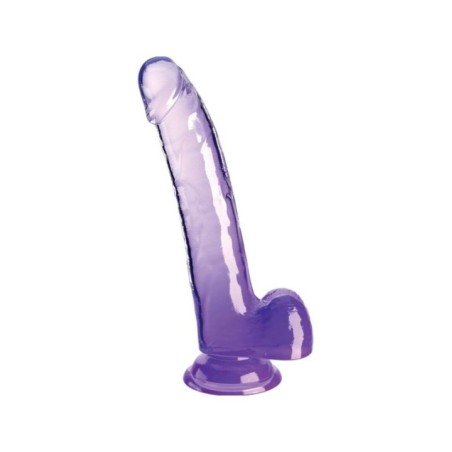 KING COCK - CLEAR GODE AVEC TESTICULES 20.3 CM VIOLET