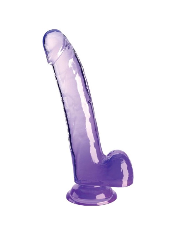 KING COCK - CLEAR GODE AVEC TESTICULES 20.3 CM VIOLET