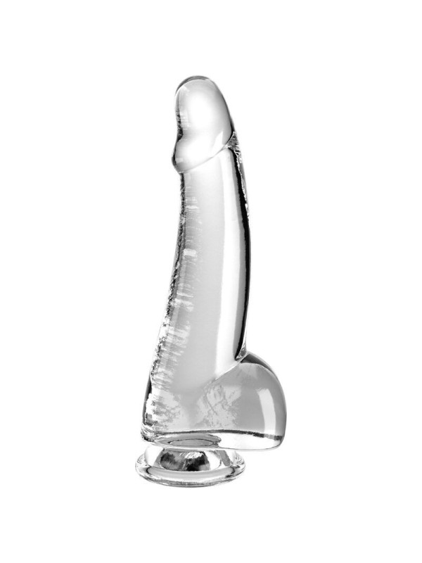 KING COCK - CLEAR GODE AVEC TESTICULES 15.2 CM TRANSPARENT