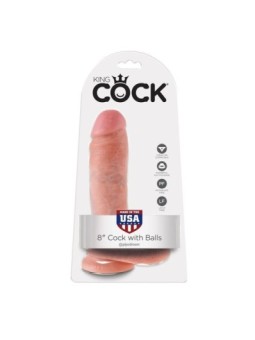 KING COCK - 8 CHAIR DE GODE AVEC BOULES 20.3 CM