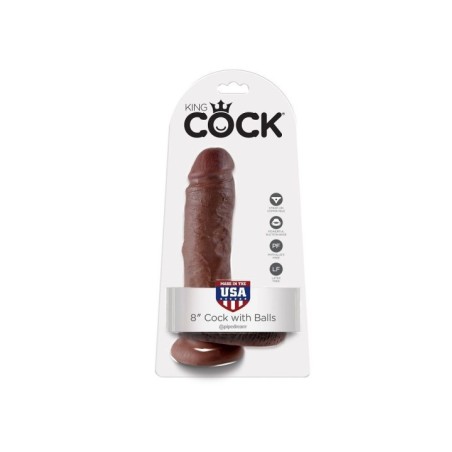 KING COCK - 8" PENE REALÍSTICO MARRÓN 20.3 CM