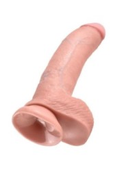 KING COCK - 9 CHAIR DE GODE AVEC BOULES 22.9 CM