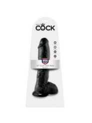 KING COCK - GODE NOIR AVEC BOULES 25.4 CM