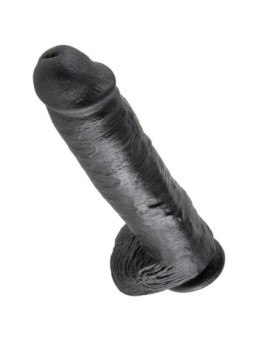 KING COCK - GODE NOIR AVEC BOULES 28 CM