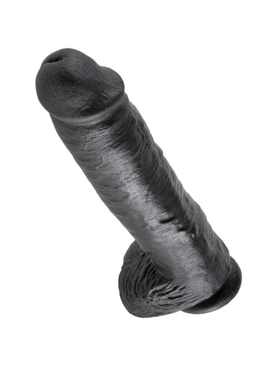 KING COCK - GODE NOIR AVEC BOULES 28 CM