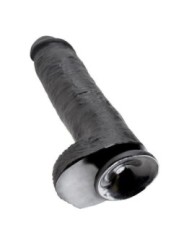 KING COCK - GODE NOIR AVEC BOULES 28 CM