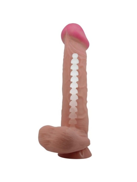PRETTY LOVE - SÉRIE SLIDING SKIN GODE RÉALISTE AVEC VENTOUSE SLIDING SKIN MARRON 26 CM