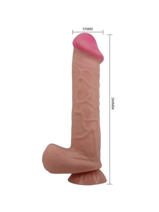 PRETTY LOVE - SÉRIE SLIDING SKIN GODE RÉALISTE AVEC VENTOUSE SLIDING SKIN MARRON 26 CM