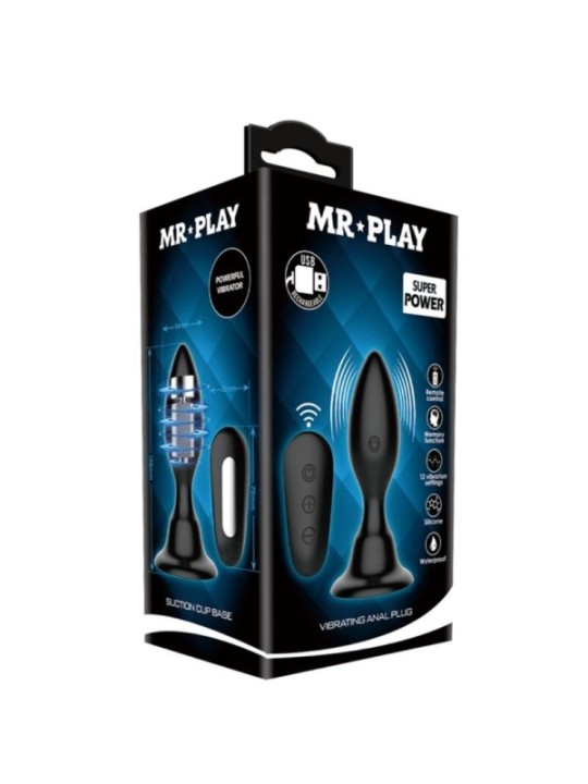 MR PLAY - PLUG ANAL AVEC TÉLÉCOMMANDE VIBRATION NOIRE