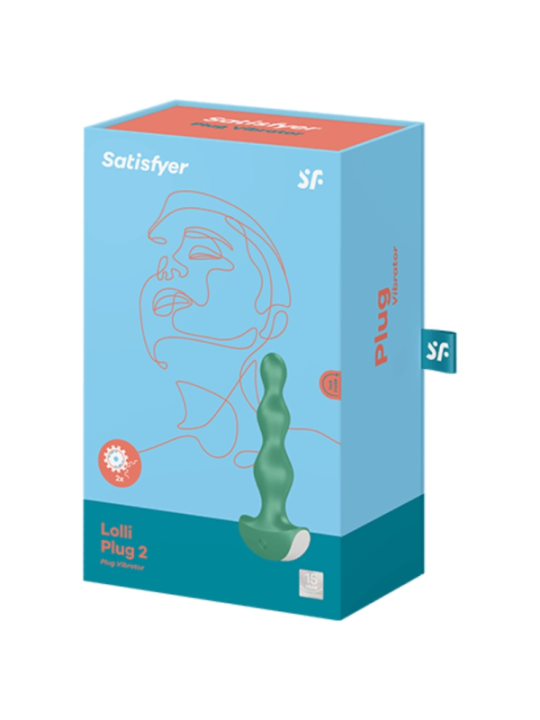 SATISFYER - VIBRATEUR LOLLI PLUG 2 PLUG VERT