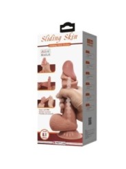 PRETTY LOVE - SÉRIE SLIDING SKIN GODE RÉALISTE AVEC VENTOUSE COULISSANTE PEAU BRUN 21,8 CM