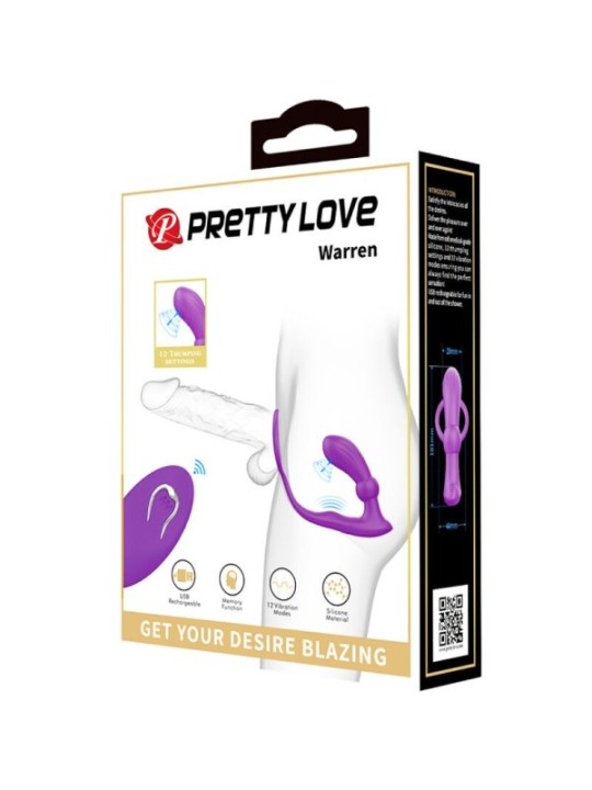 PRETTY LOVE - BAGUE WARREN ET VIBRATEUR ANAL VIOLET