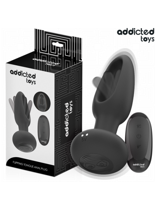 ADDICTED TOYS - PLUG ANAL AVEC LANGUE VIBRANTE ET TÉLÉCOMMANDE