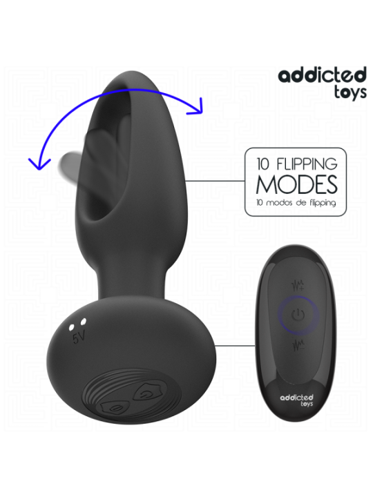 ADDICTED TOYS - PLUG ANAL AVEC LANGUE VIBRANTE ET TÉLÉCOMMANDE