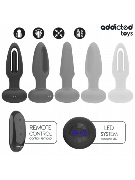 ADDICTED TOYS - PLUG ANAL AVEC LANGUE VIBRANTE ET TÉLÉCOMMANDE