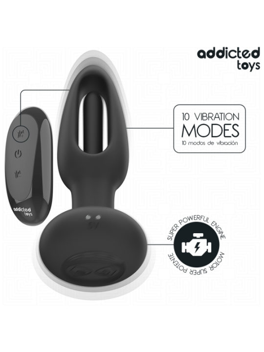 ADDICTED TOYS - PLUG ANAL AVEC LANGUE VIBRANTE ET TÉLÉCOMMANDE