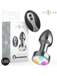 INTENSE - PLUG ANAL VIBRANT EN MÉTAL AVEC LUMIÈRES LED ET TÉLÉCOMMANDE - TAILLE S