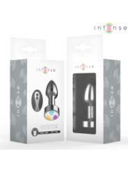 INTENSE - PLUG ANAL VIBRANT EN MÉTAL AVEC LUMIÈRES LED ET TÉLÉCOMMANDE - TAILLE S