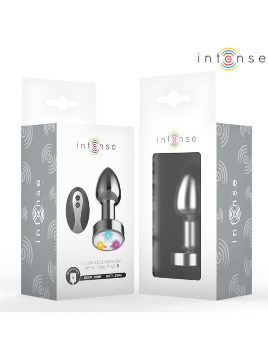 INTENSE - PLUG ANAL VIBRANT EN MÉTAL AVEC LUMIÈRES LED ET TÉLÉCOMMANDE - TAILLE S