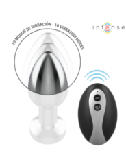 INTENSE - PLUG ANAL VIBRANT EN MÉTAL AVEC LUMIÈRES LED ET TÉLÉCOMMANDE - TAILLE S