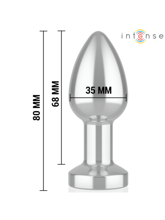 INTENSE - PLUG ANAL VIBRANT EN MÉTAL AVEC LUMIÈRES LED ET TÉLÉCOMMANDE - TAILLE S