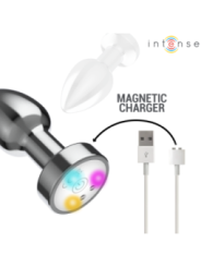 INTENSE - PLUG ANAL VIBRANT EN MÉTAL AVEC LUMIÈRES LED ET TÉLÉCOMMANDE - TAILLE S