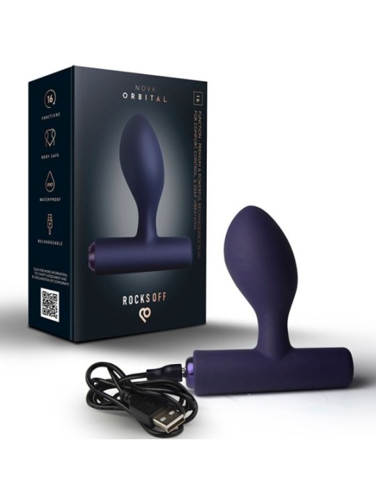 ROCKS-OFF - MINI BAGUETTE RECHARGEABLE 16 FONCTIONS ROSE PIVOINE