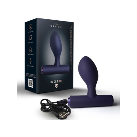 ROCKS-OFF - MINI BAGUETTE RECHARGEABLE 16 FONCTIONS ROSE PIVOINE