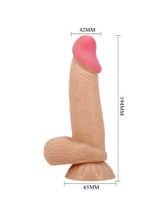 PRETTY LOVE - GODE RÉALISTE SÉRIE SLIDING SKIN AVEC VENTOUSE SLIDING SKIN 19,4 CM
