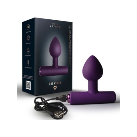 ROCKS-OFF - MINI BAGUETTE RECHARGEABLE 16 FONCTIONS ROSE PIVOINE