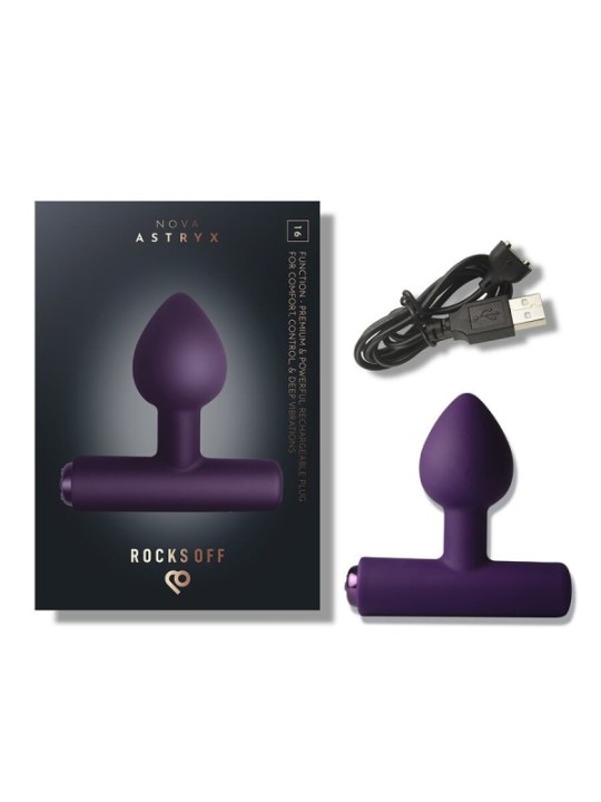 ROCKS-OFF - MINI BAGUETTE RECHARGEABLE 16 FONCTIONS ROSE PIVOINE
