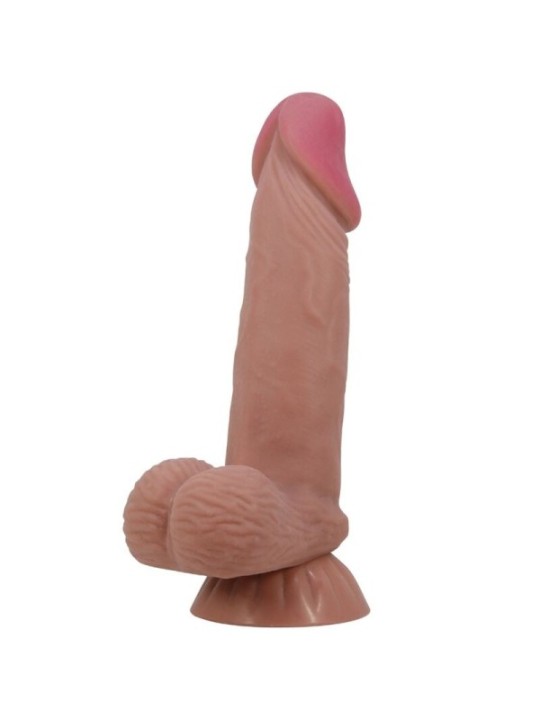 PRETTY LOVE - SÉRIE SLIDING SKIN GODE RÉALISTE AVEC VENTOUSE COULISSANTE PEAU BRUN 19,4 CM